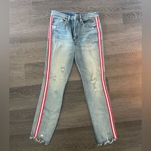 Blank jeans, acid wash with side stripe